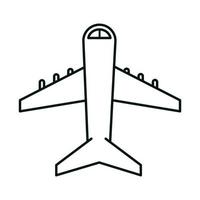 vacaciones de verano viajes avión transporte turismo comercial icono lineal estilo vector