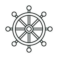 ship helm steering wheel linear icon style vector