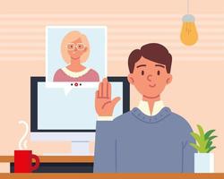 people online interview vector