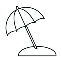 summer vacation travel protection umbrella sand linear icon style vector