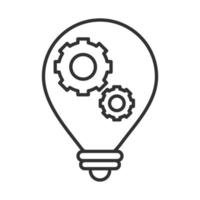 light bulb with gears business development line icon vector