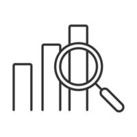 data analysis statistics profit finance economy magnifier line icon vector