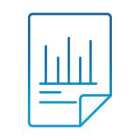 documento de análisis de datos diagrama financiero informe de estadísticas icono de línea azul degradado vector