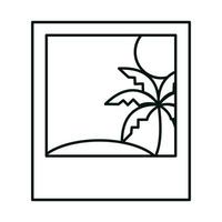 summer vacation travel picture tropical landscape linear icon style vector