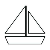 summer vacation travel sailboat navigation tourism linear icon style vector