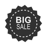 black friday sale special offer dark sticker round shape icon silhouette style vector