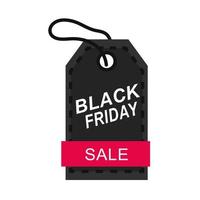 black friday sale price tag in white background icon flat style vector