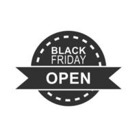 black friday advertising modern round banner ribbon icon silhouette style vector