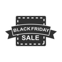 black friday season sale banner ribbon icon silhouette style vector