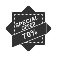 black friday special offer market sticker ribbon icon silhouette style vector