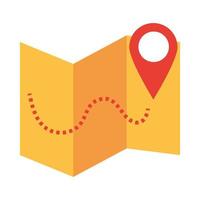 summer vacation travel folded map location pointer flat icon style vector