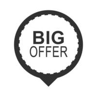 black friday sticker label big offer layout icon silhouette style vector