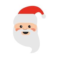 happy merry christmas cute santa claus face cartoon celebration festive flat icon style vector