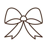 bow ribbon decoration ornament linear icon style vector