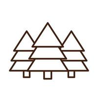 pine trees forest botanic nature linear icon style vector