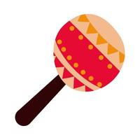 maraca music instrument celebration icon flat style vector