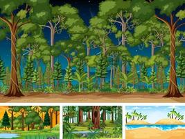 Different nature horizontal scenes vector