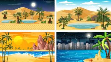 Four different nature horizontal scenes vector