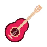 instrumento de guitarra icono de elemento de cuerda musical estilo plano vector