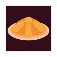 nachos con queso crema icono de comida bloque y plano vector