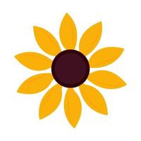 nature decoration sunflower floral nature icon flat style vector