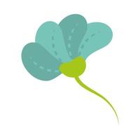 flowers stem petals decoration icon flat style vector