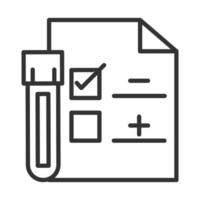 coronavirus covid19 diagnostics research test tube with blood negative results medical line icon design vector