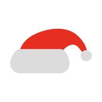 happy merry christmas santa hat accessory celebration festive flat icon style vector
