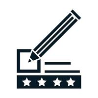 Estados Unidos elecciones lápiz marcador lista papeleta política electoral campaña silueta diseño de icono vector