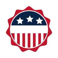 Estados Unidos elecciones bandera americana emblema campaña electoral política nacional diseño de icono plano vector