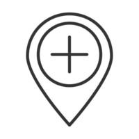 gps navigation pointer medical destination line icon design vector