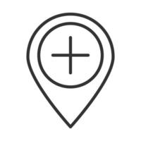 gps navigation pointer medical destination line icon design vector