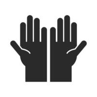 manos apoyan la caridad símbolo comunidad y asociación silueta icono vector