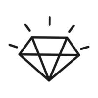 estilo de línea de pictograma de gema de lujo de diamante vector