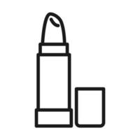 lipstick makeup cosmetic female pictogram line style vector