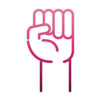 feminism movement icon fist hand power female rights gradient style vector