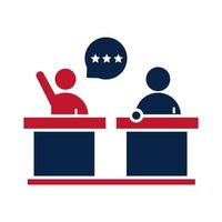United States elections presidential candidates debate political election campaign flat icon design vector