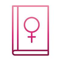 feminism movement icon gender sign book female rights gradient style vector