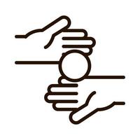 hand with money giving love charity donation line icon