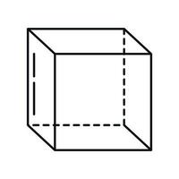 estilo de icono de línea isométrica de perspectiva de geometría de cubo vector