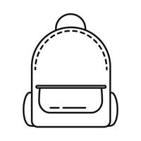 regreso a la escuela mochila accesorio estilo de icono de línea de educación elemental vector