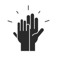 hands together collaboration community and partnership silhouette icon vector