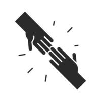 hands supporting community and partnership silhouette icon vector