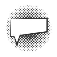 pop art speech bubble vintage halftone style linear design white background vector