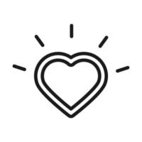 heart love romantic pictogram line style vector