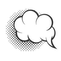 pop art speech bubble cloud halftone style linear design white background vector