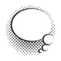 pop art cartoon speech bubble halftone style linear design white background vector