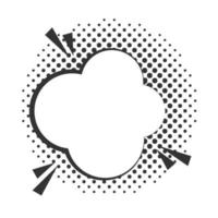 pop art speech bubble dialog cloud halftone style linear design white background vector