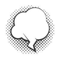 pop art speech bubble halftone style cloud linear design white background vector