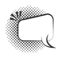 pop art speech bubble comic dialog halftone style linear design white background vector